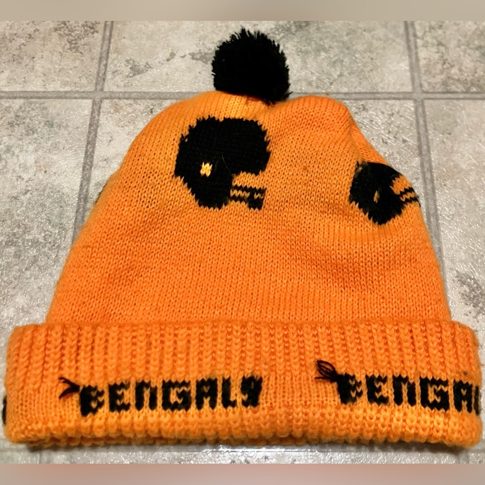 🔥 Cincinnati Bengals 1980s Pom Knit Beanie OSFM Vintage NFL Retro Football